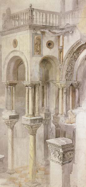 John Ruskin,HRWS The South Side of the Basilica fo St Mark's,Venice,Seen from the Loggia of the Doge's Palace (mk46) oil painting image